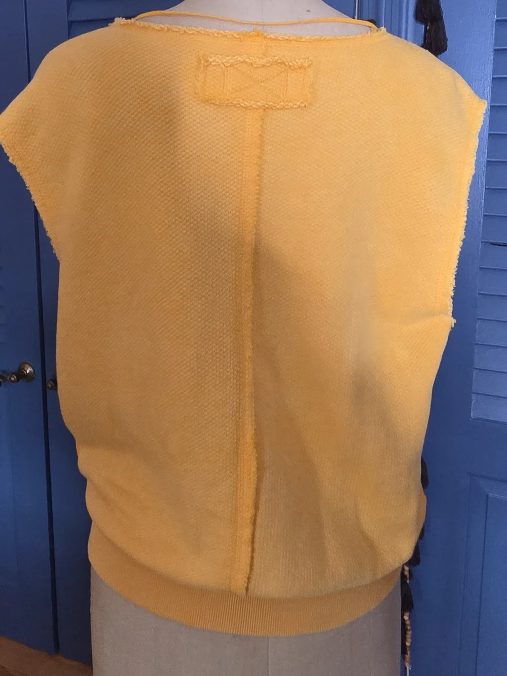 We The Free People So Easy Muscle Sweatshirt Vest California Poppy Yellow M